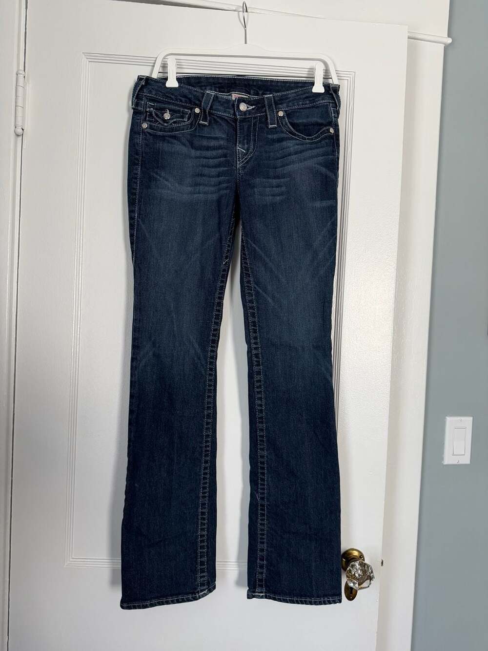 True Religion Billy Low Rise Y2K Straight Dark Wash Denim Jeans Women Size 29